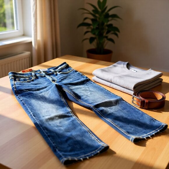 Axel Mens Slim Boot Stretch Jeans W36 x L30 Denim Blue - Picture 3 of 8